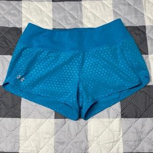 Turquoise Spotted Under Armour Athletic Shorts, S